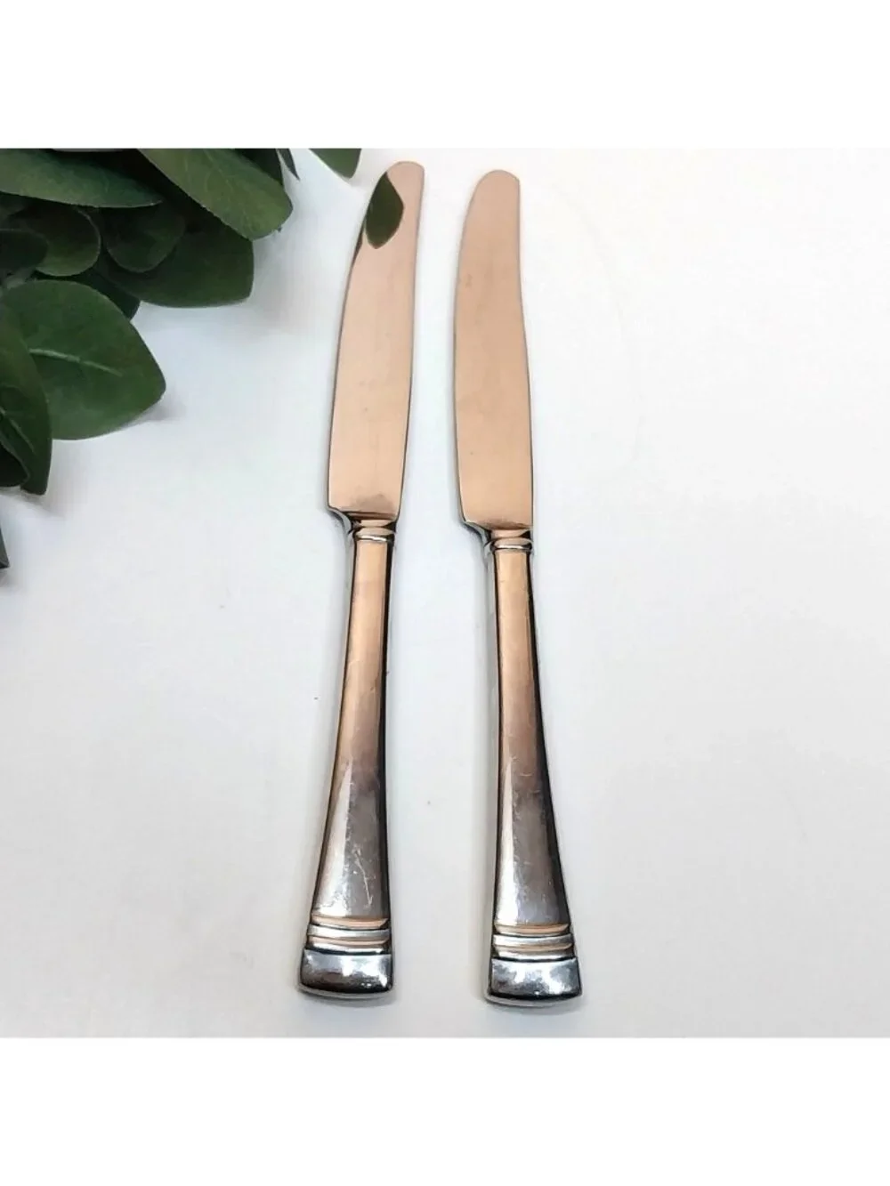 Set of 2 Lenox Federal Platnium 18/10 Stainless Steel Butter Knives Flatware